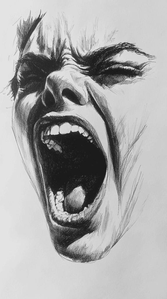 30 Grunge Drawing Ideas for Real Depth and Texture 12 Screaming Faces 2