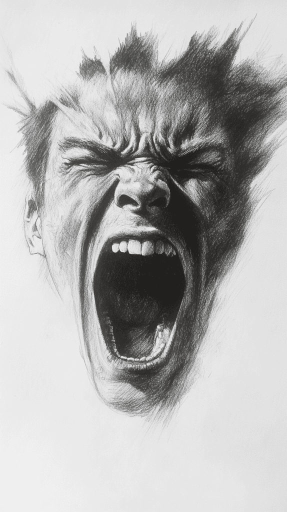 30 Grunge Drawing Ideas for Real Depth and Texture 11 Screaming Faces