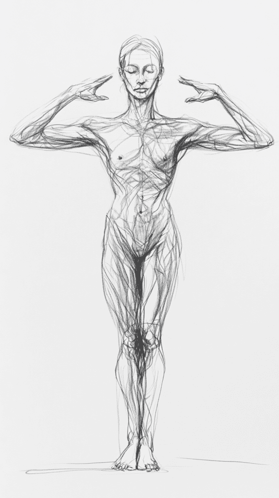 19 Creative Body Sketch Ideas Every Artist Should Try 11 Serene Yoga Pose 2