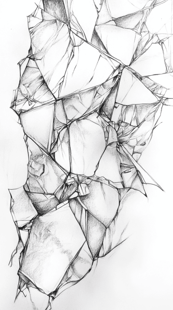 30 Grunge Drawing Ideas for Real Depth and Texture 3 Shattered Glass 2