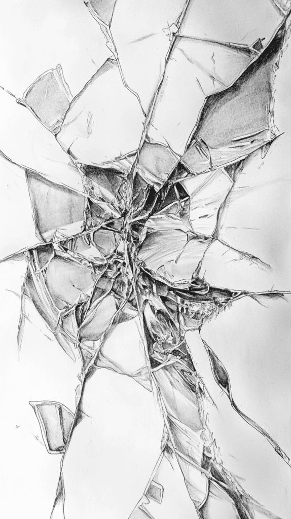 30 Grunge Drawing Ideas for Real Depth and Texture 2 Shattered Glass