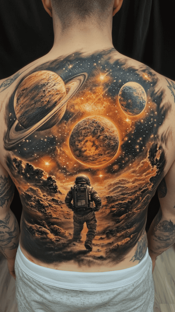 The Art of Ink: 23 Inspirational Back Tattoos for Men 47 Space Odyssey 2