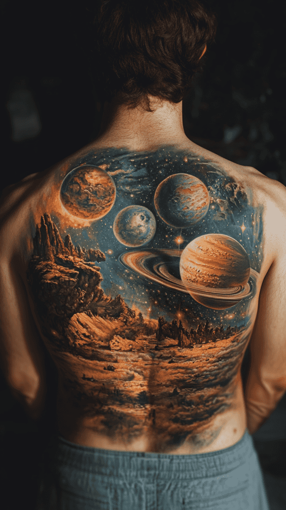 The Art of Ink: 23 Inspirational Back Tattoos for Men 46 Space Odyssey
