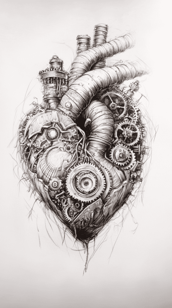 20 Challenging Drawing Ideas to Push Your Artistic Limits 8 Steampunk Mechanical Heart 3