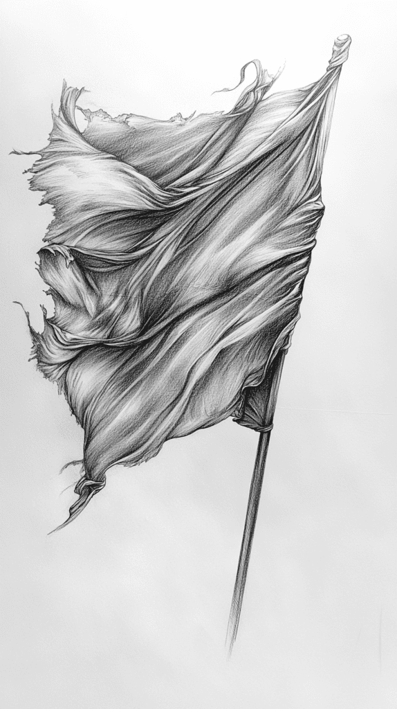 30 Grunge Drawing Ideas for Real Depth and Texture 15 Tattered Flags 2