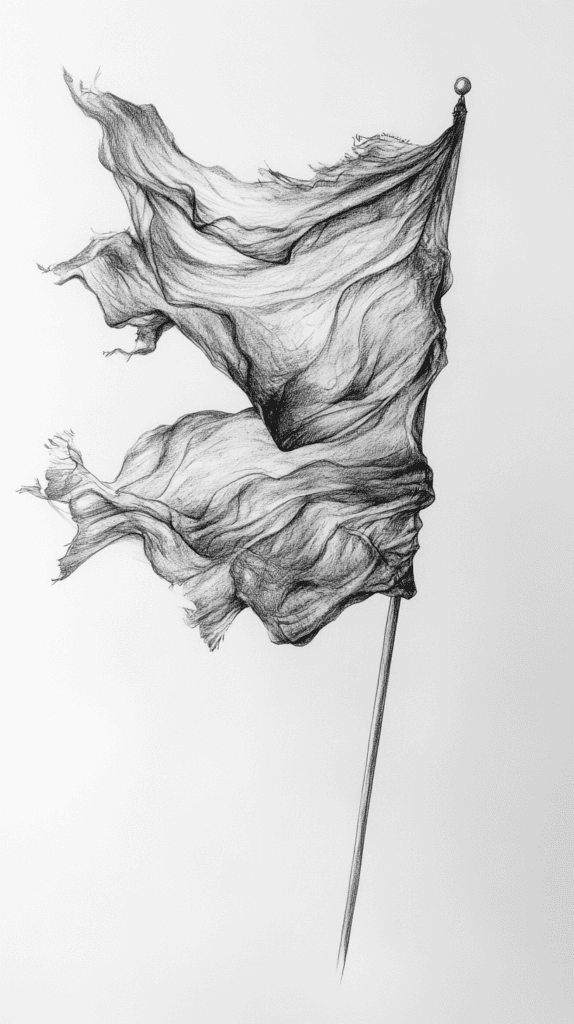 30 Grunge Drawing Ideas for Real Depth and Texture 14 Tattered Flags