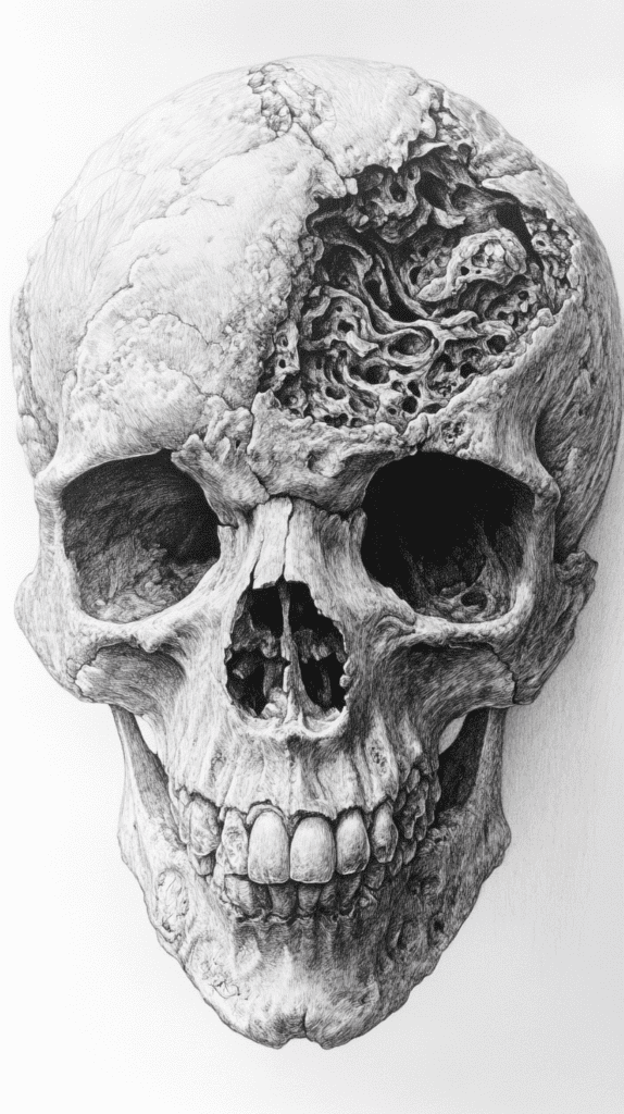 30 Grunge Drawing Ideas for Real Depth and Texture 24 Textured Skulls 2