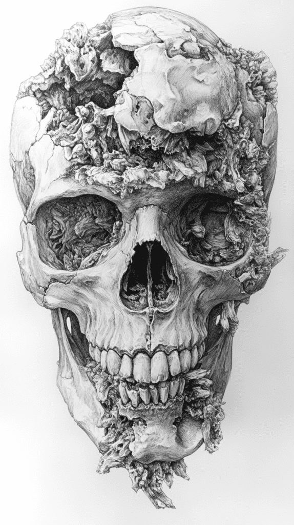 30 Grunge Drawing Ideas for Real Depth and Texture 23 Textured Skulls 3