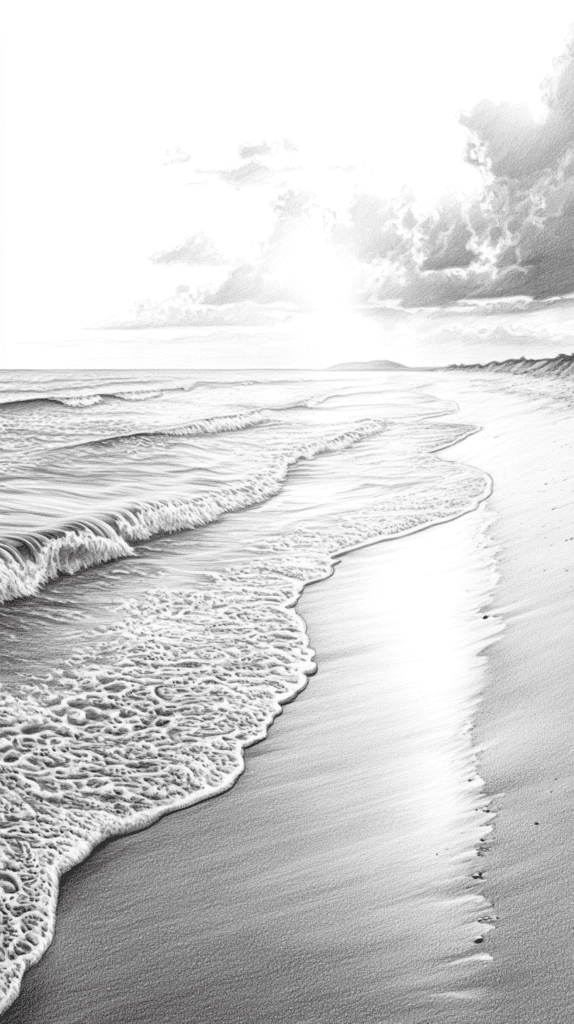 15 Landscape Drawing Ideas Worth Trying 5 Tranquil Beach at Sunset 2