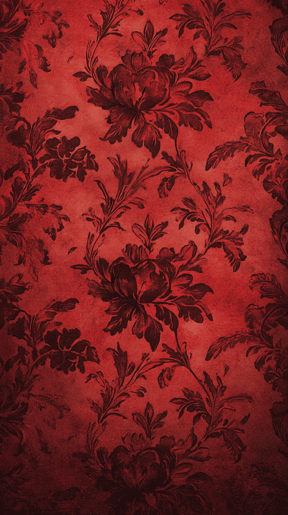 The Most Gorgeous Red Wallpapers Ever—And They're Free! 12 Vintage Red Wallpaper With Floral Patterns 2