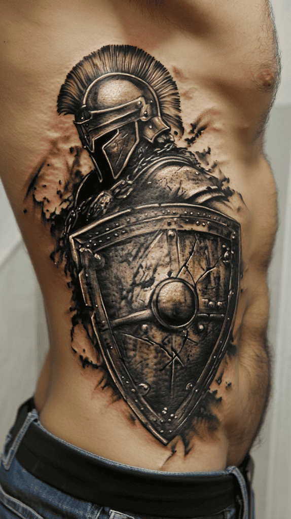 25 Rib Tattoos for Men Worth Considering 40 Warrior Spartan