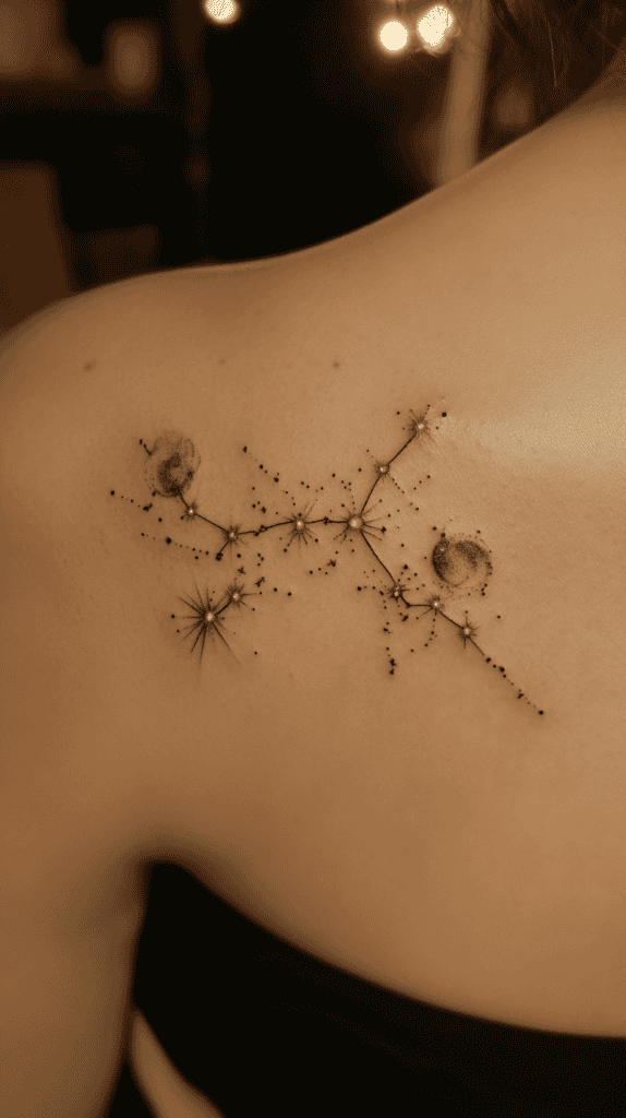 38 Creative Tattoo Ideas for Women 24 Zodiac Constellation 2