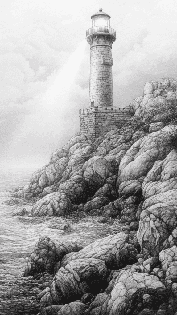 Dive Deep: 18 Ocean-Inspired Drawing Ideas That Will Captivate Your Imagination 28 A Lighthouses Beacon 2