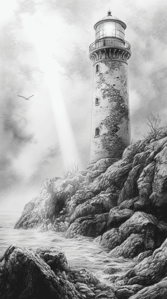 Dive Deep: 18 Ocean-Inspired Drawing Ideas That Will Captivate Your Imagination 29 A Lighthouses Beacon 3