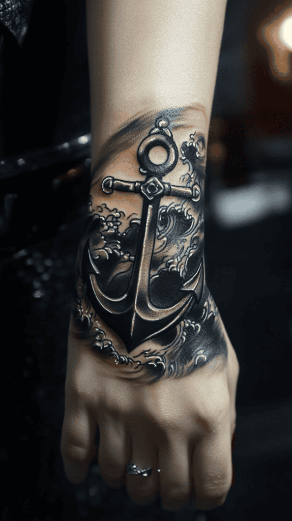 Anchor with Waves