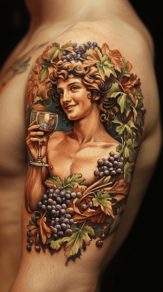 Secrets of the Gods: 23 Divine Tattoo Concepts for the Modern Man 36 Bacchus Celebration of Life