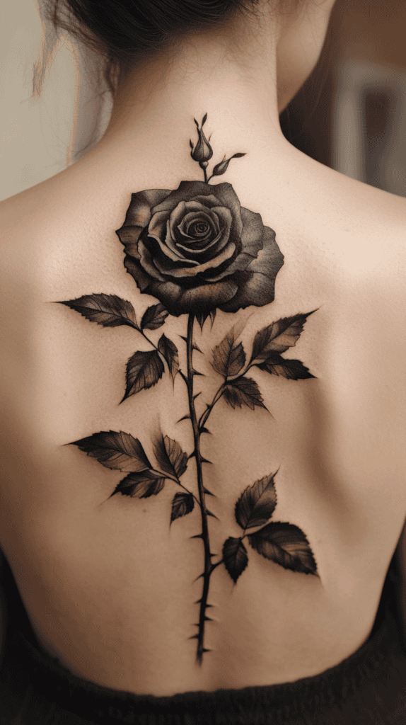 18 Emo Tattoo Ideas Worth Considering for Self-Expression 11 Black Rose in Bloom 3