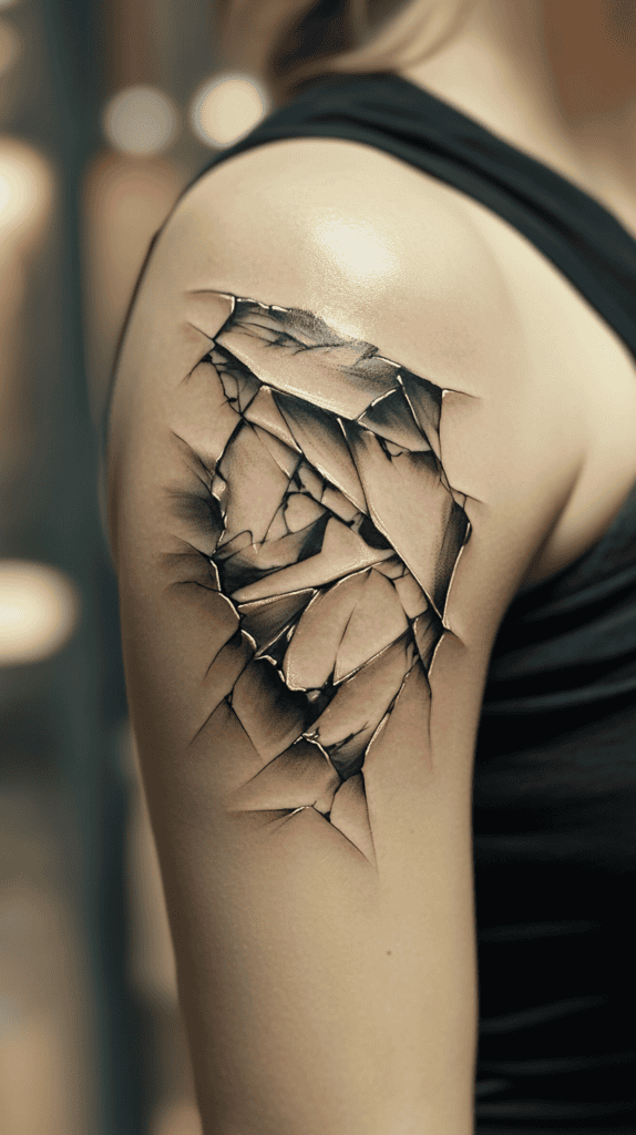 18 Emo Tattoo Ideas Worth Considering for Self-Expression 8 Broken Mirror Reflection 2