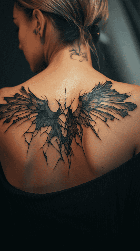 20 Edgy Grunge Tattoo Ideas for Women Who Break the Rules 28 Broken Wings