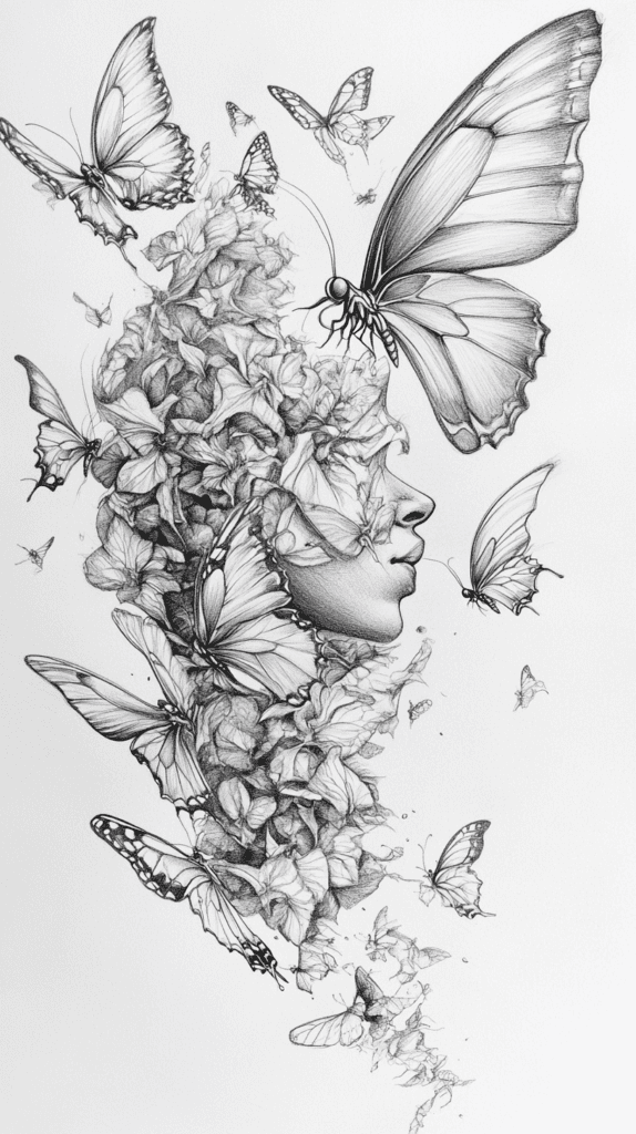 These 30 Trippy Drawing Ideas That Will Revolutionize Your Art 31 Butterflies in Reverse 2 1