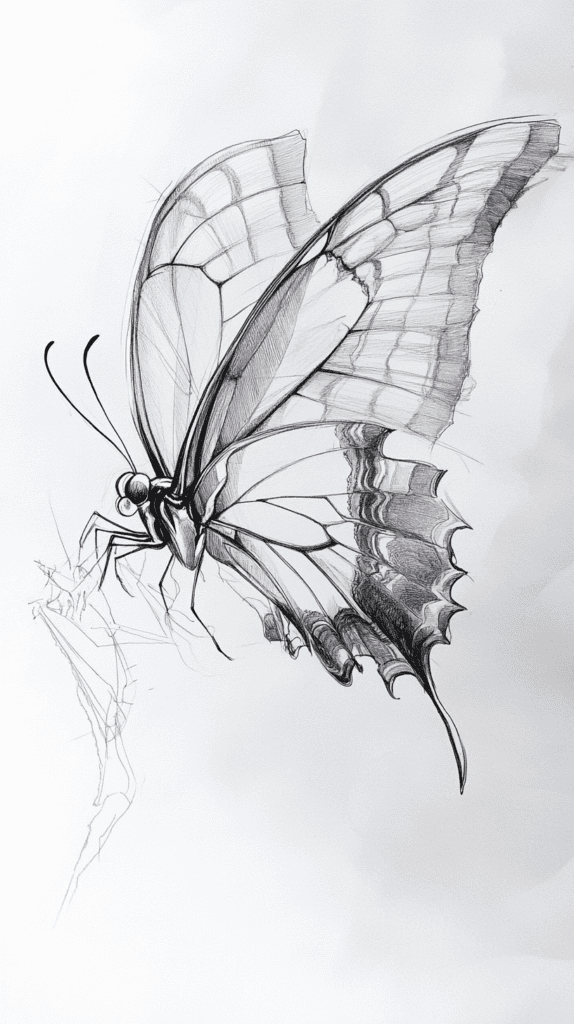 Bored of the Usual? Discover 16 Fresh Butterfly Drawing Concepts 36 Butterfly in Motion