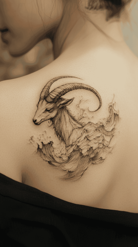 Discover Your Perfect Celestial Ink: Zodiac Tattoo Ideas for Women 26 Capricorn The Wise Goat