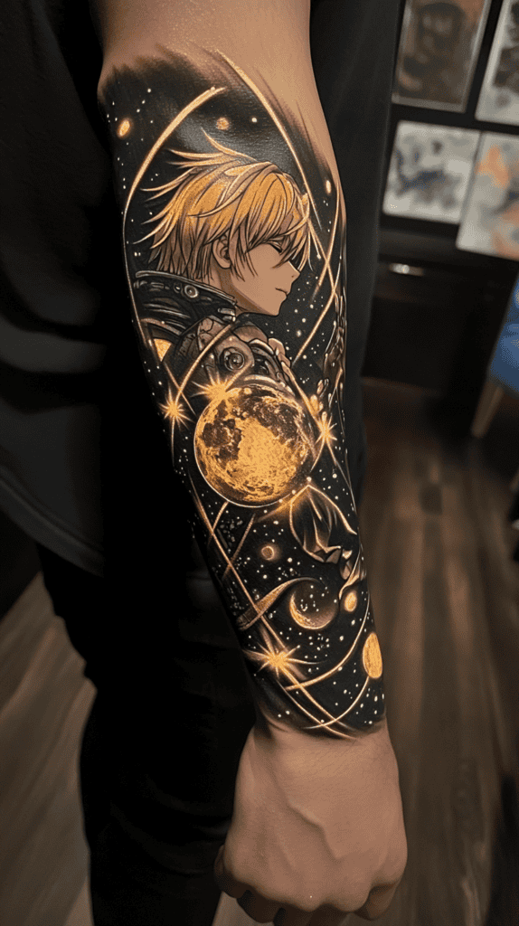20 Anime-Inspired Tattoo Designs That Speak Without Words 37 Celestial Anime Themes