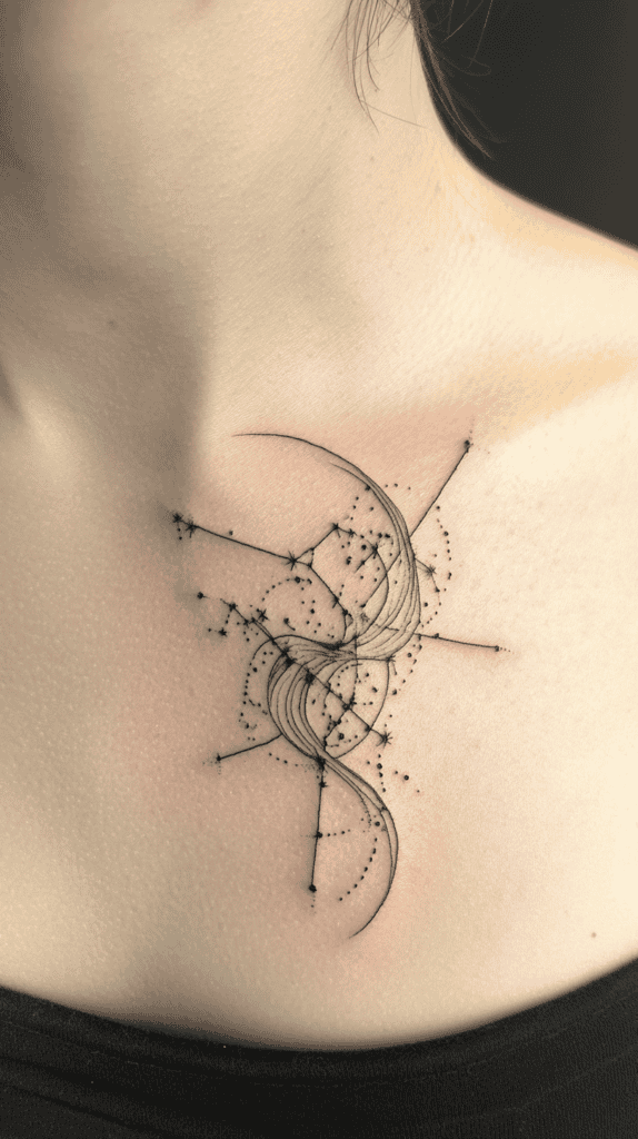 Discover Your Perfect Celestial Ink: Zodiac Tattoo Ideas for Women 34 Celestial Constellation Tattoos 3