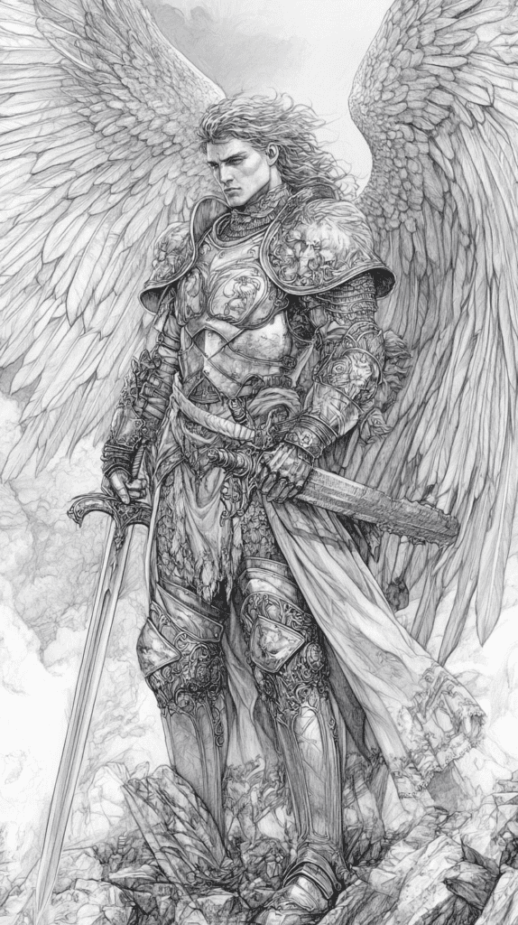 Heavenly Art: 17 God-Inspired Sketch Ideas to Awaken Your Creativity 33 Celestial Guardians 3