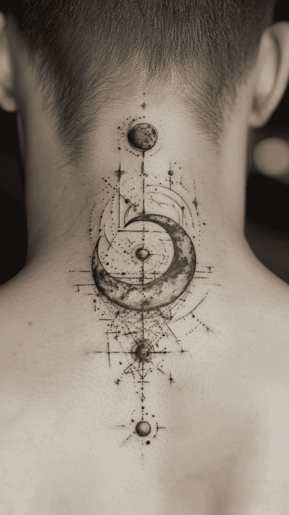 15 Neck Tattoo Ideas for Men Worth Considering 6 Celestial Symbols 3