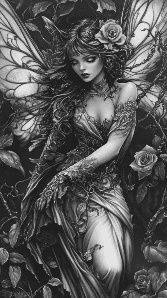 From Eerie to Enchanting: 16 Halloween Drawing Ideas You Never Imagined 25 Charmed Fairy Goth Garden 2