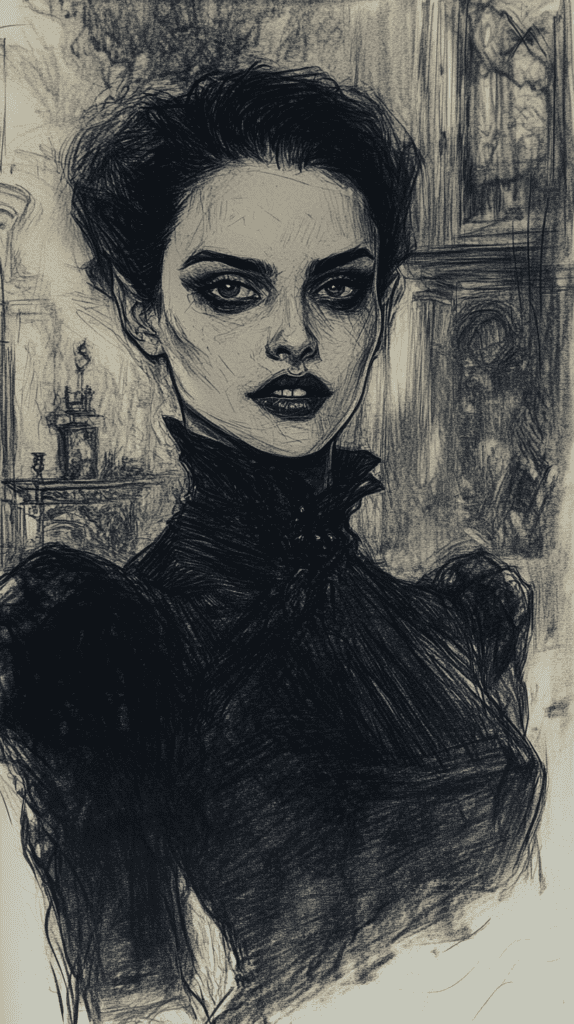 Mystery and Darkness: 17 Vampire Drawing Ideas to Inspire Your Next Masterpiece 3 Classic Vampire Portrait 2