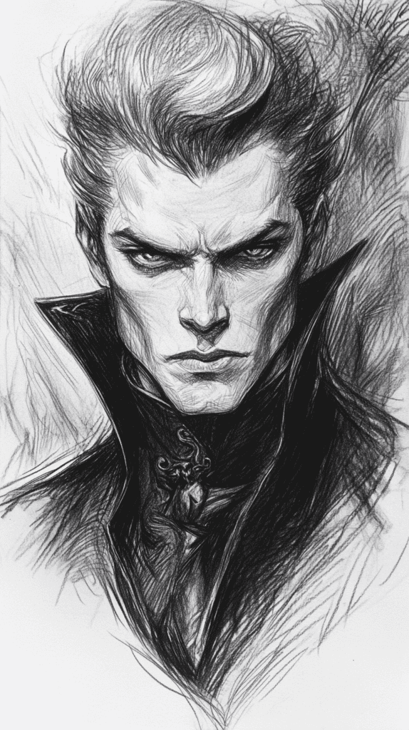 Mystery and Darkness: 17 Vampire Drawing Ideas to Inspire Your Next Masterpiece 2 Classic Vampire Portrait