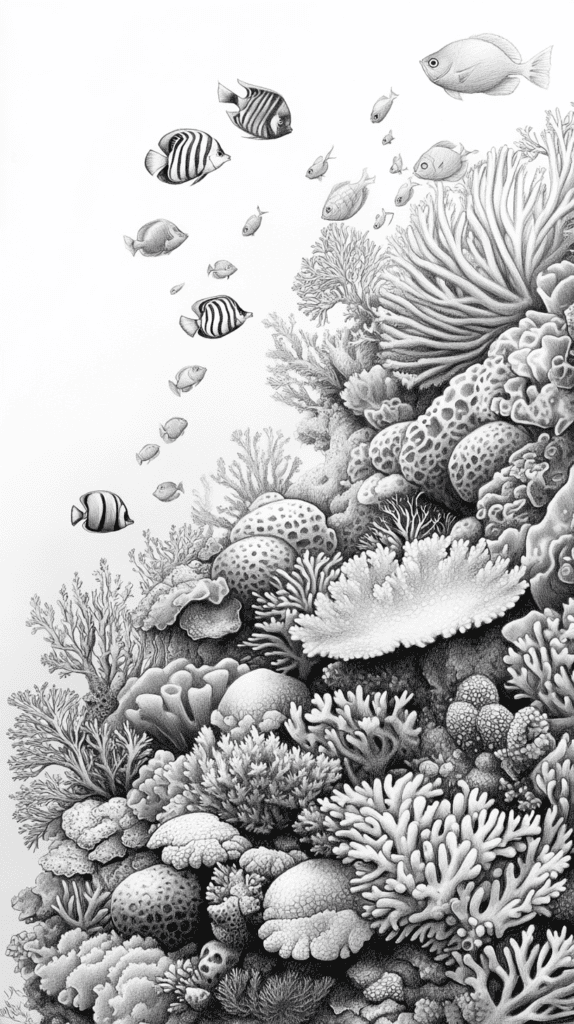 Dive Deep: 18 Ocean-Inspired Drawing Ideas That Will Captivate Your Imagination 8 Coral Reef Colors 2