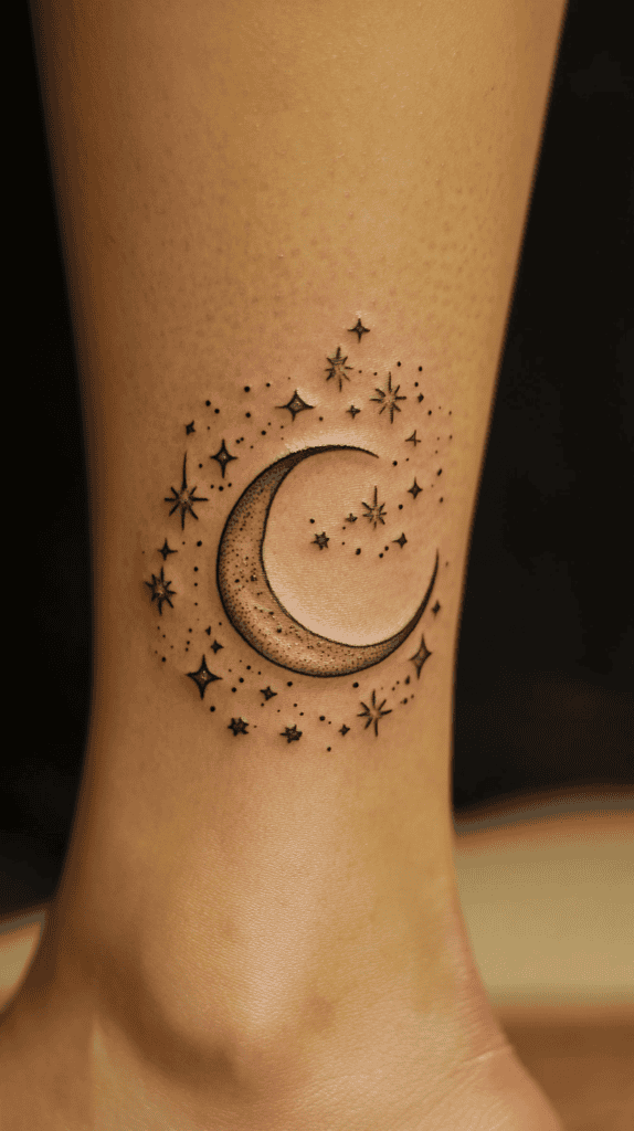 18 Emo Tattoo Ideas Worth Considering for Self-Expression 25 Crescent Moon and Stars 3