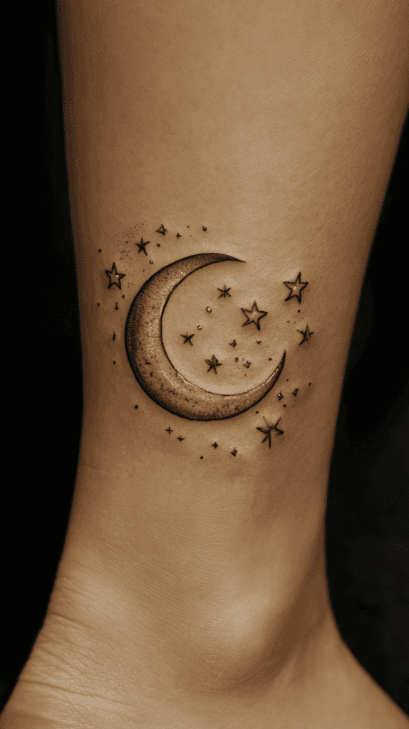18 Emo Tattoo Ideas Worth Considering for Self-Expression 23 Crescent Moon and Stars