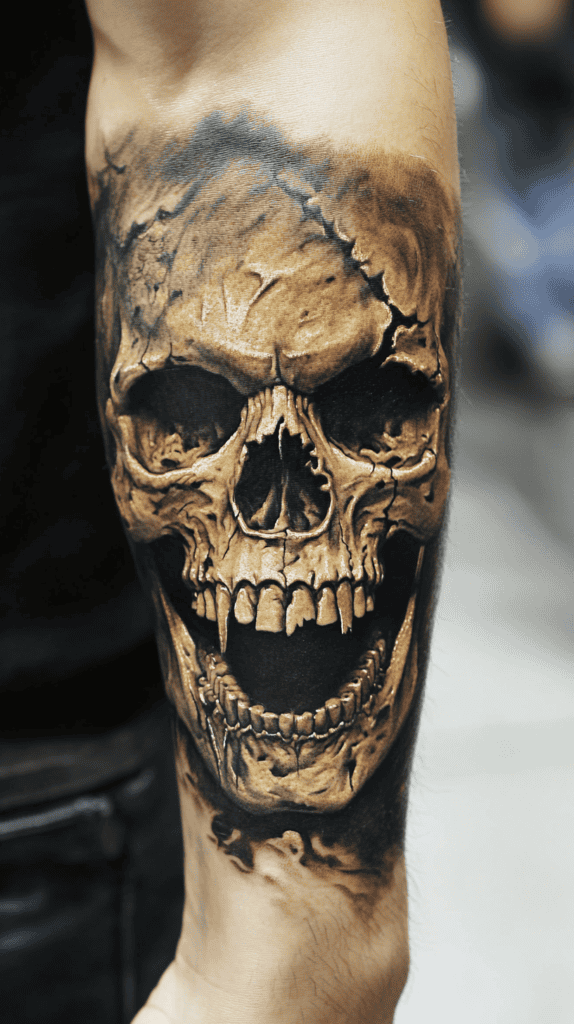 Unleash Your Dark Side: 23 Devilishly Unique Tattoo Ideas for Men 22 Demonic Skull 2