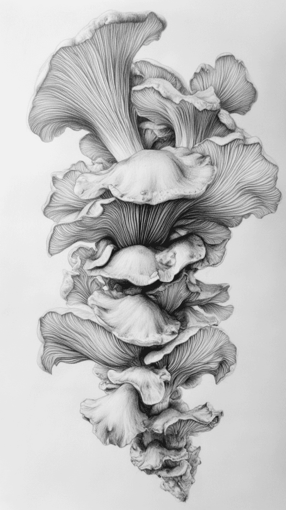 Mushroom Artistry: 17 Unique Drawing Ideas to Spark Your Imagination 5 Detailed Botanical Study
