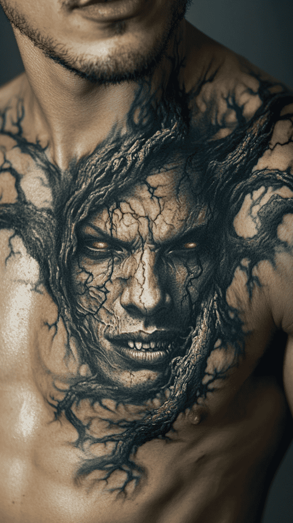 Unleash Your Dark Side: 23 Devilishly Unique Tattoo Ideas for Men 49 Devil Morphed Portrait 2