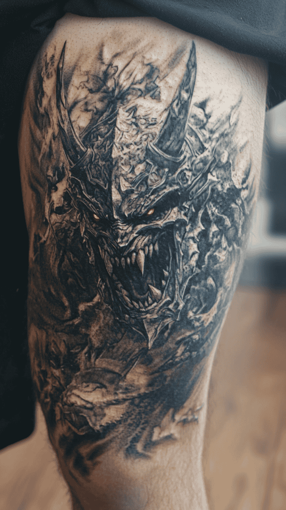 Unleash Your Dark Side: 23 Devilishly Unique Tattoo Ideas for Men 42 Devilish Samurai 3