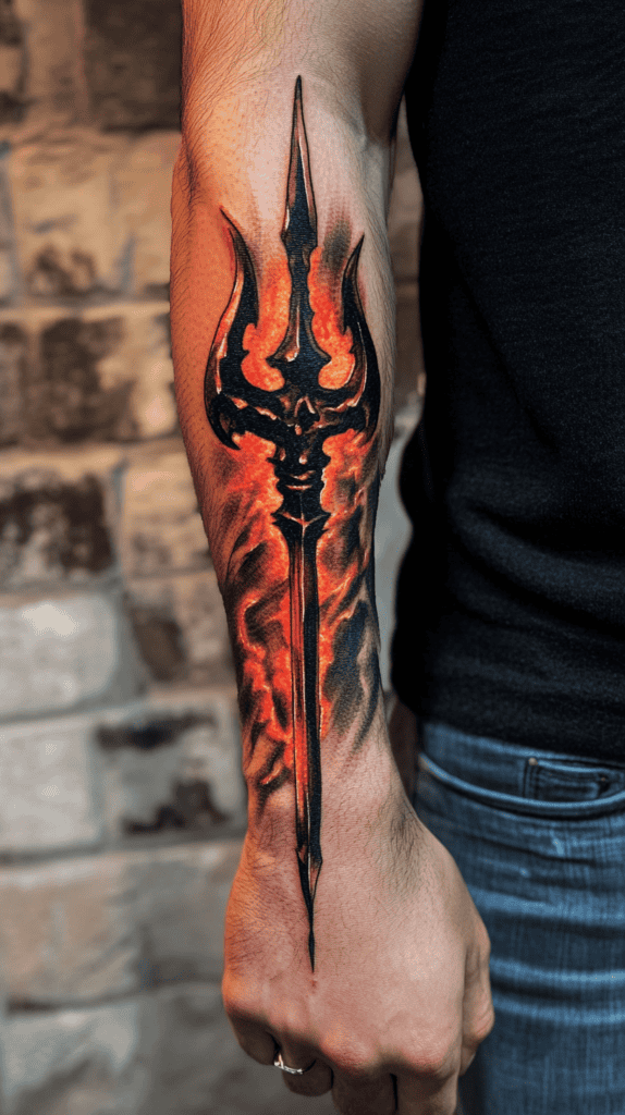 Unleash Your Dark Side: 23 Devilishly Unique Tattoo Ideas for Men 47 Devils Trident 2