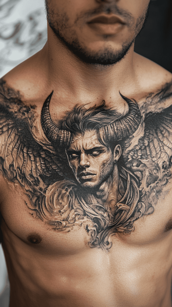 Unleash Your Dark Side: 23 Devilishly Unique Tattoo Ideas for Men 13 Duality Angel and Devil 2