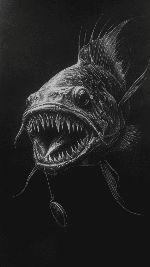 Explore the Depths: 19 Underwater Drawing Ideas You Haven't Tried Yet 45 Eerie Deep Sea Anglerfish 2