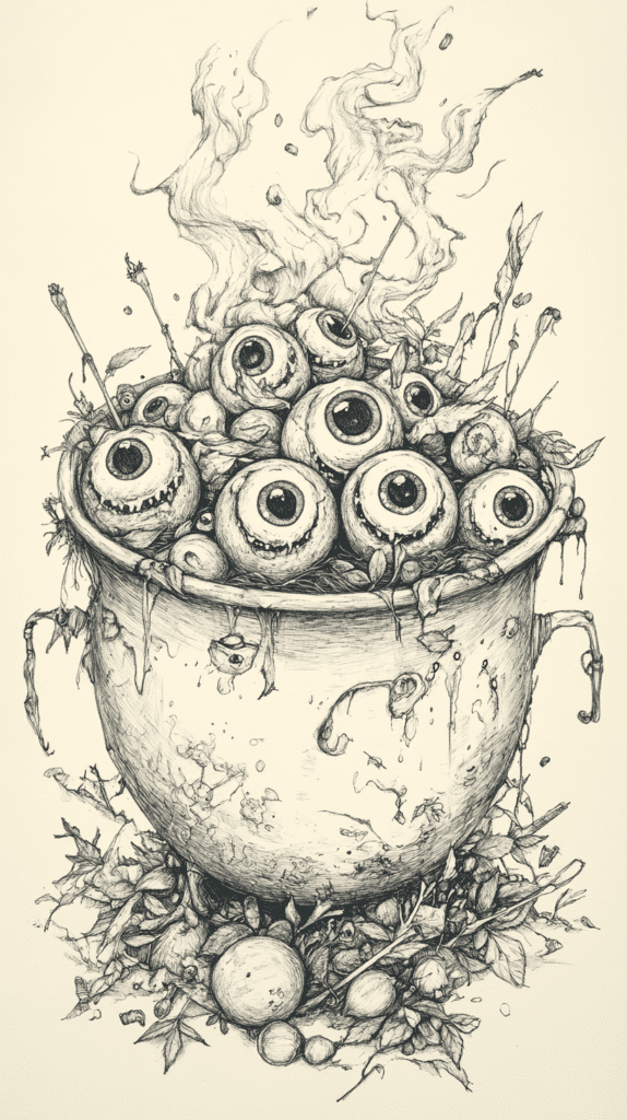 From Eerie to Enchanting: 16 Halloween Drawing Ideas You Never Imagined 30 Eerie Eyeball Soup 2