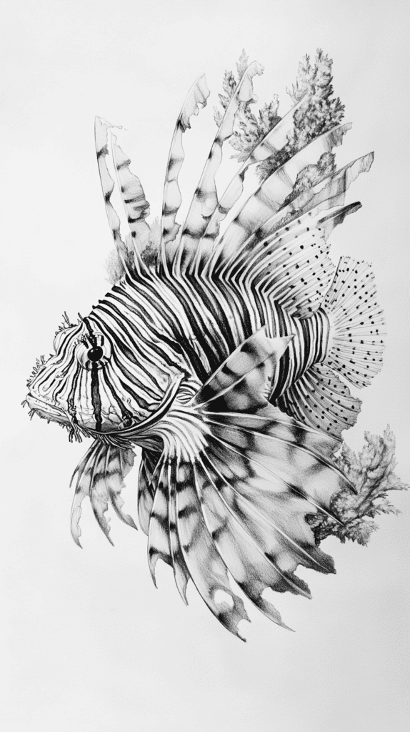 Explore the Depths: 19 Underwater Drawing Ideas You Haven't Tried Yet 40 Elusive Lionfish Lair 2