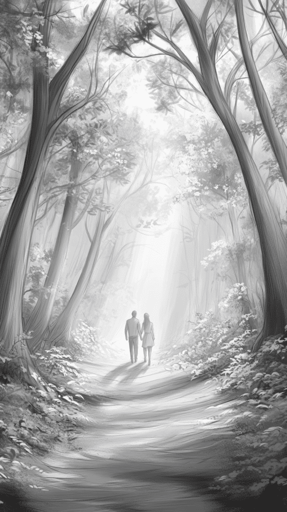 Unlock Your Heart: 18 Romantic Drawing Ideas That Capture Love Perfectly 12 Enchanted Forest Stroll 2