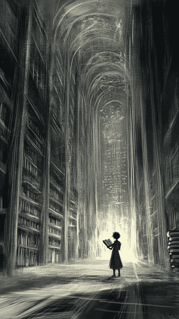 The Magic of Anime: 18 Drawing Ideas That Will Captivate Your Imagination 17 Enchanted Library Explorer
