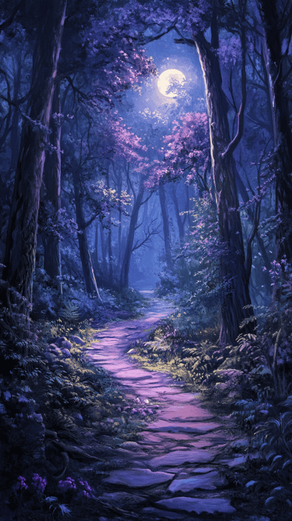 From Dusk Till Dawn: 21 Night-Inspired Wallpapers That Will Illuminate Your Phone 44 Enchanting Forest Pathway