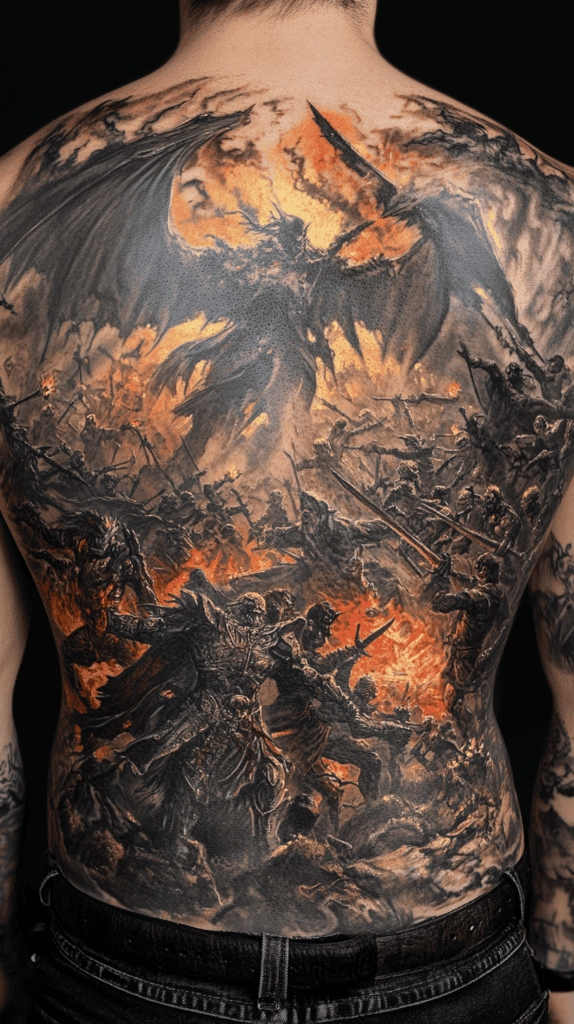 Unleash Your Dark Side: 23 Devilishly Unique Tattoo Ideas for Men 44 Epic Battle Good vs Evil 2