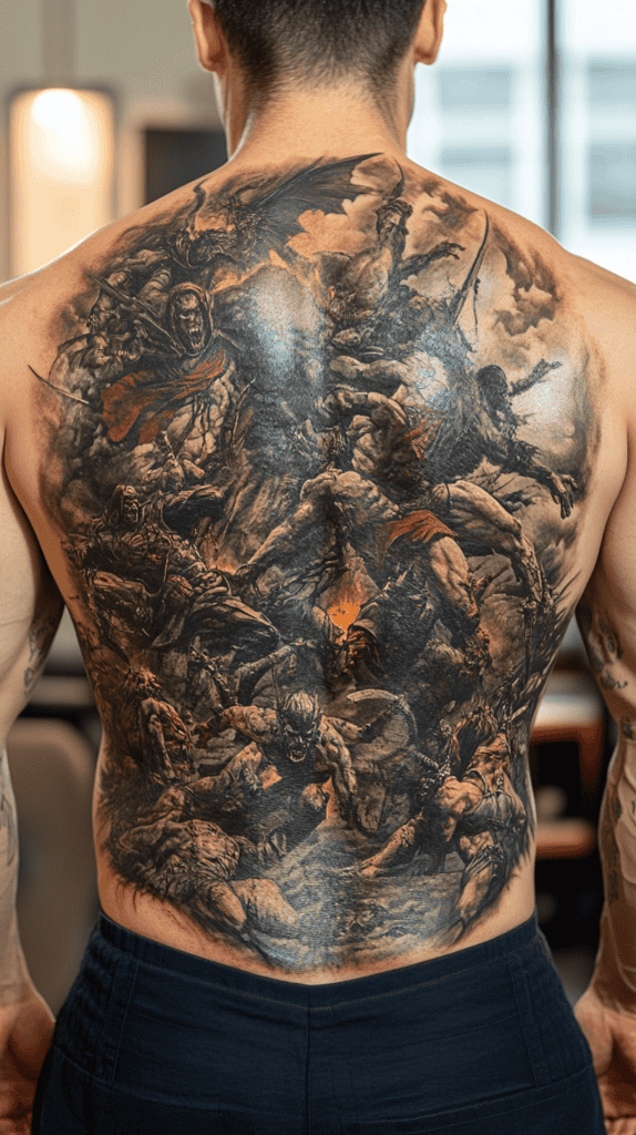 Unleash Your Dark Side: 23 Devilishly Unique Tattoo Ideas for Men 45 Epic Battle Good vs Evil 3